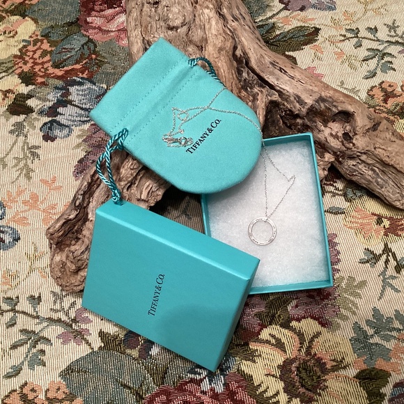 Authentic Tiffany & Co 1837 Sterling Silver Circle Pendant Necklace - Picture 4 of 4